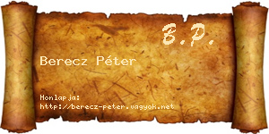 Berecz Péter névjegykártya