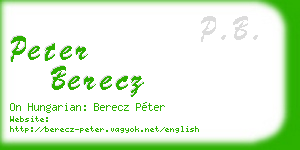 peter berecz business card